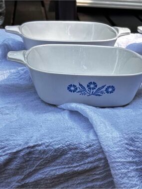 2 Corningware White Ceramic Petite Pan P-41